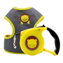 Durable Harness and Retractable leash for Small Dogs(8-10LB) (Style: Sleeping Lion)