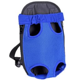 Outdoor Dog Front Carrier/ Backpack - Holes for Paws and Head (Style: Plain Blue)