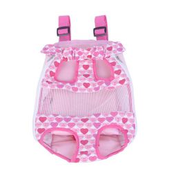 Cute Portable Front Backpack For Dogs (Suitable for 5.5-8.8 lbs) (Style: Hearts)