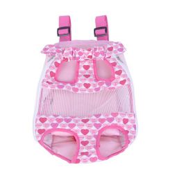 Cute Portable Front Backpack For Dogs (Suitable for 5.5-8.8 lbs) (Style: Hearts)