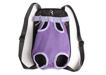 Portable Chest Carrier Backpack Bag for Dogs (Bust 50cm, Up to 15LB) (Color: Purple)