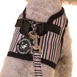 Small Dog Vest Harness with Leash (Color: Brown Stripes)