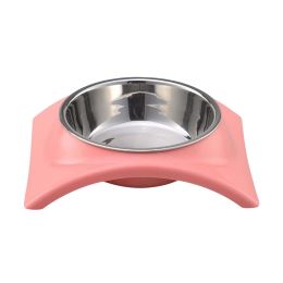 Stainless Steel Dog Bowl with Funky Stand (Color: Pink)