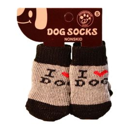 Pet Socks - Nonskid Bottom (Color: Gray Love Small)