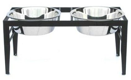 Chariot Double Elevated Dog Bowl (Option: Small/Black)