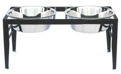 Chariot Double Elevated Dog Bowl (Option: Small/Black)