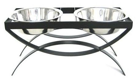 SeeSaw Double Elevated Dog Bowl (Option: Small/Black)